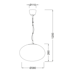 Полилей LUNA овал 38см диаметър